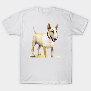 Bull Terrier Watercolor Painting T-Shirt